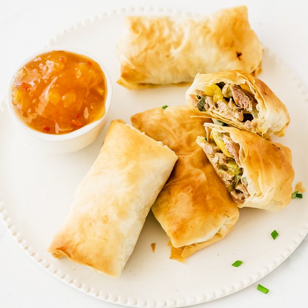 Duck and Mango Filo Rolls Recipe